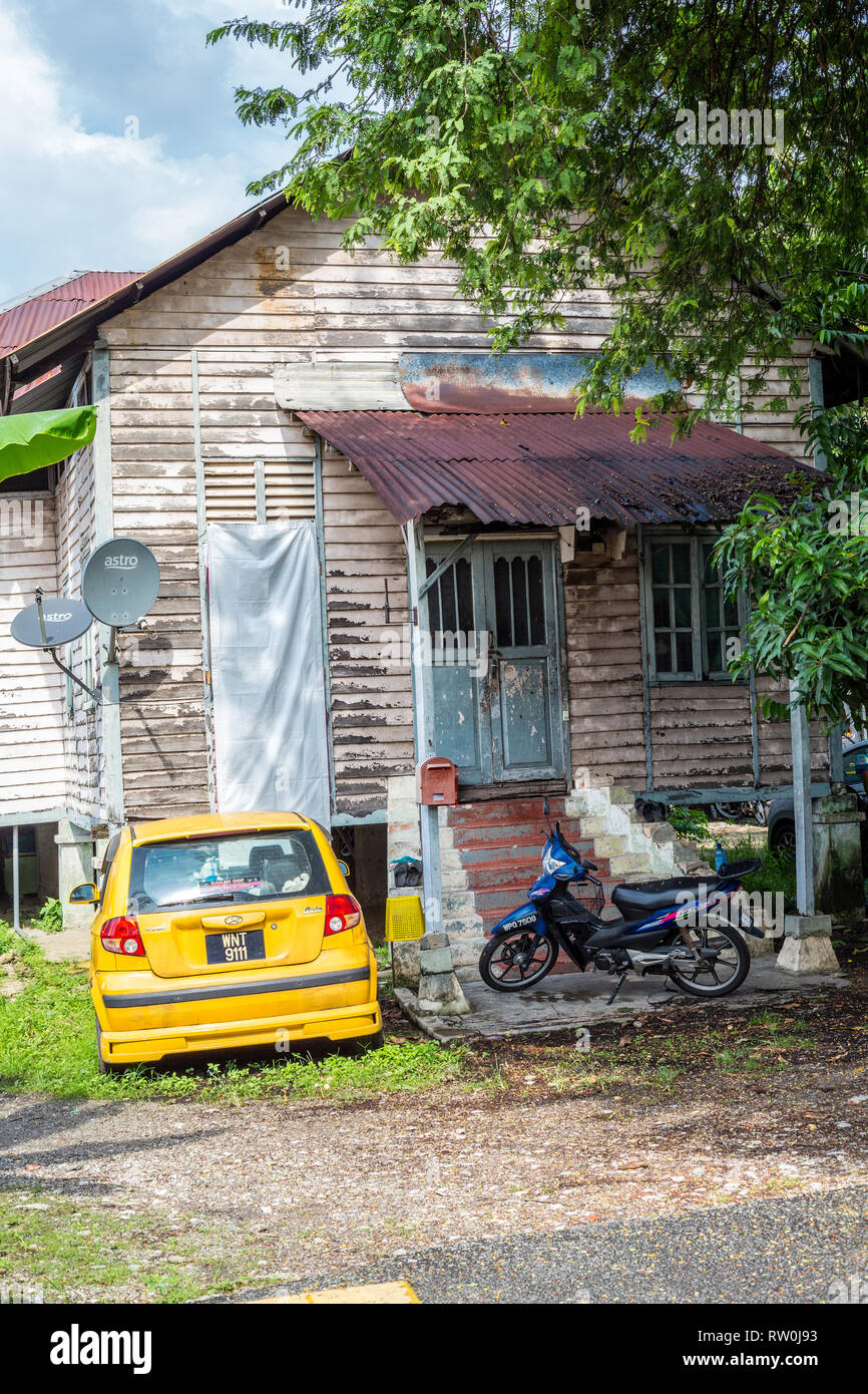 Kampung Baru, antica famiglia privato casa tradizionale Malay enclave, Kuala Lumpur, Malesia. Foto Stock