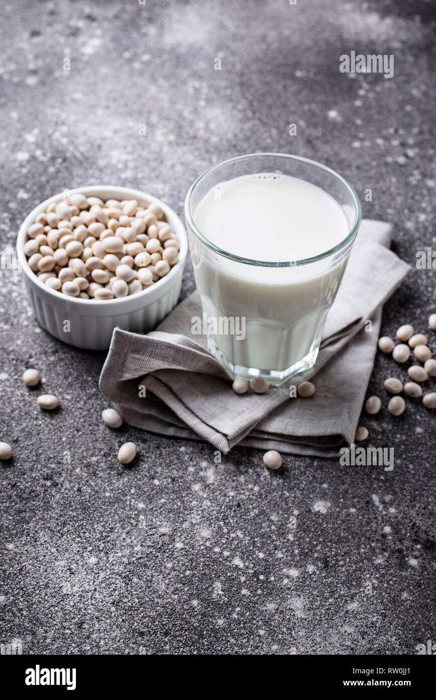 Non a base di latte senza lattosio latte di soia Foto Stock