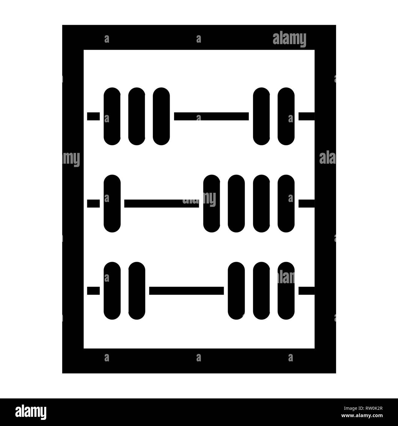 Abacus Icona, illustrazione vettoriale, istruzione di glifi Foto Stock