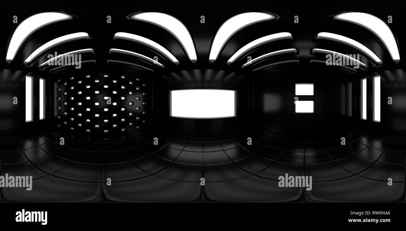 8K HDRI mappa, alto contrasto ambiente sferico panorama sfondo, arredamento moderno di sorgente di luce (di rendering 3D Interni illustrazione equirettangolare) Foto Stock