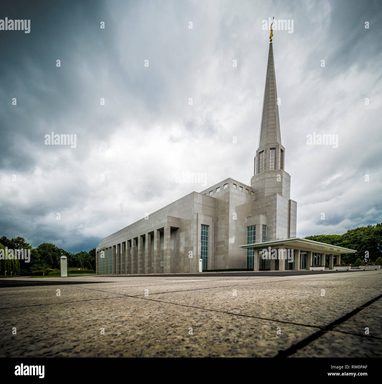 Il Preston Inghilterra tempio, 52nd tempio operativo della Chiesa di Gesù Cristo dei Santi degli Ultimi Giorni (LDS Chiesa), chorley, lancashire, Regno Unito. Costruito in19 Foto Stock