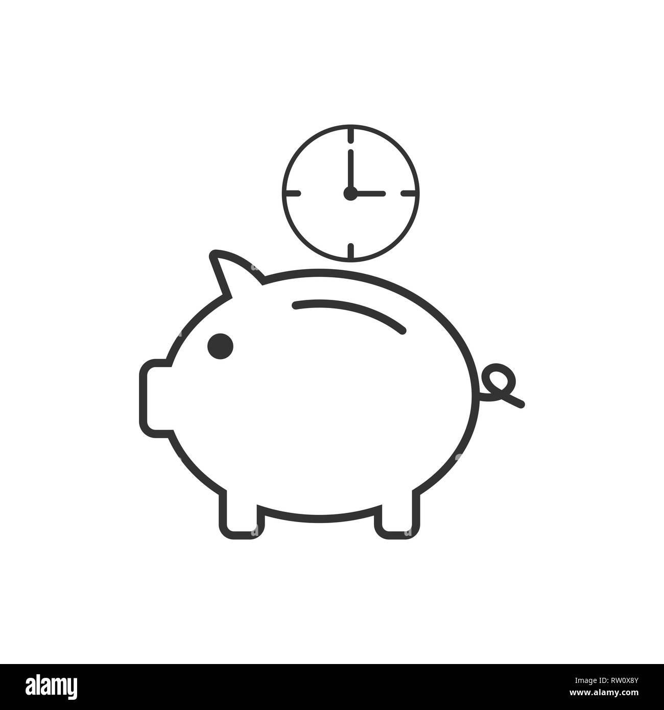 Risparmiare denaro, tempo icona illustrazione vettoriale Illustrazione Vettoriale