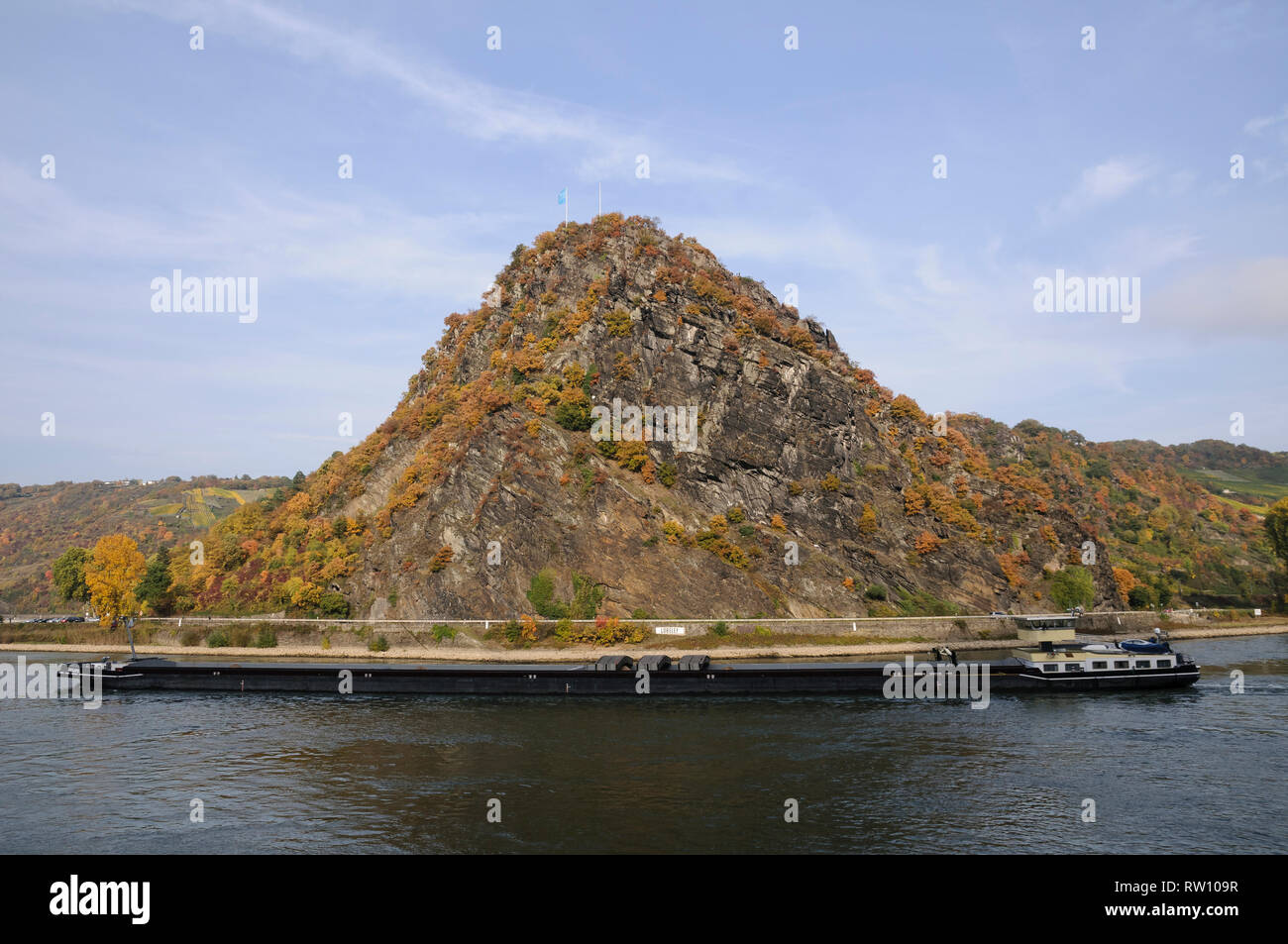 Lorelei Felsen bei San Goarshausen Oberes Mittelrheintal Foto Stock