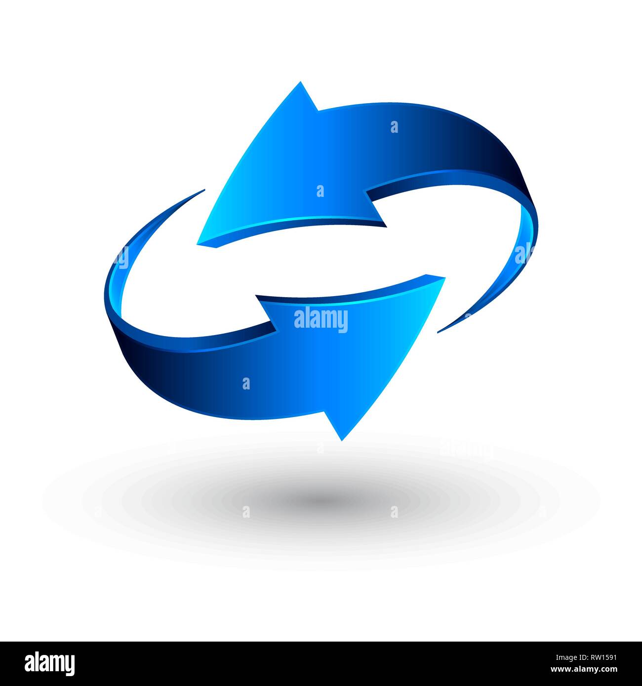 Blue 3d frecce, vettore. Illustrazione Vettoriale