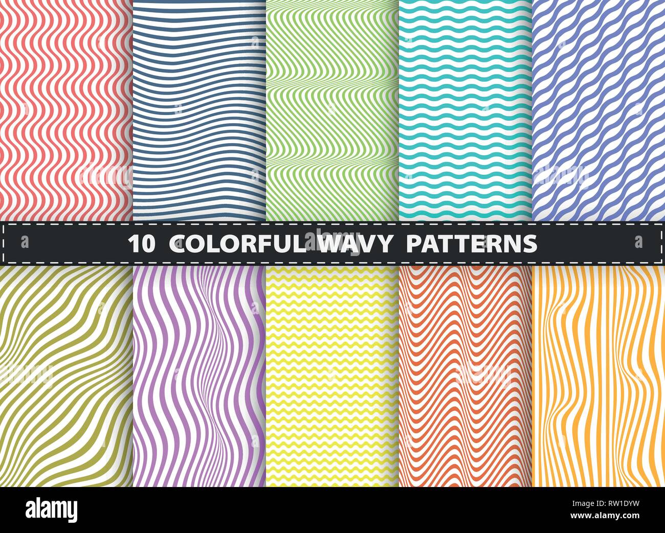 Abstract colorato moderno stipe linea di damascato pattern design collection. Decorazione per il libro, annuncio, stampa magazine, relazione annuale coperchio. illustrazione Illustrazione Vettoriale