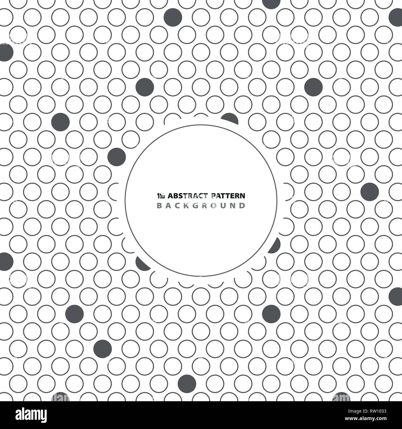 Cerchio astratto punto grigio Sfondo pattern con copia spazio. È possibile utilizzare per cover artwork design, moderno ad, poster, coperchio. EPS vettoriali10 Illustrazione Vettoriale