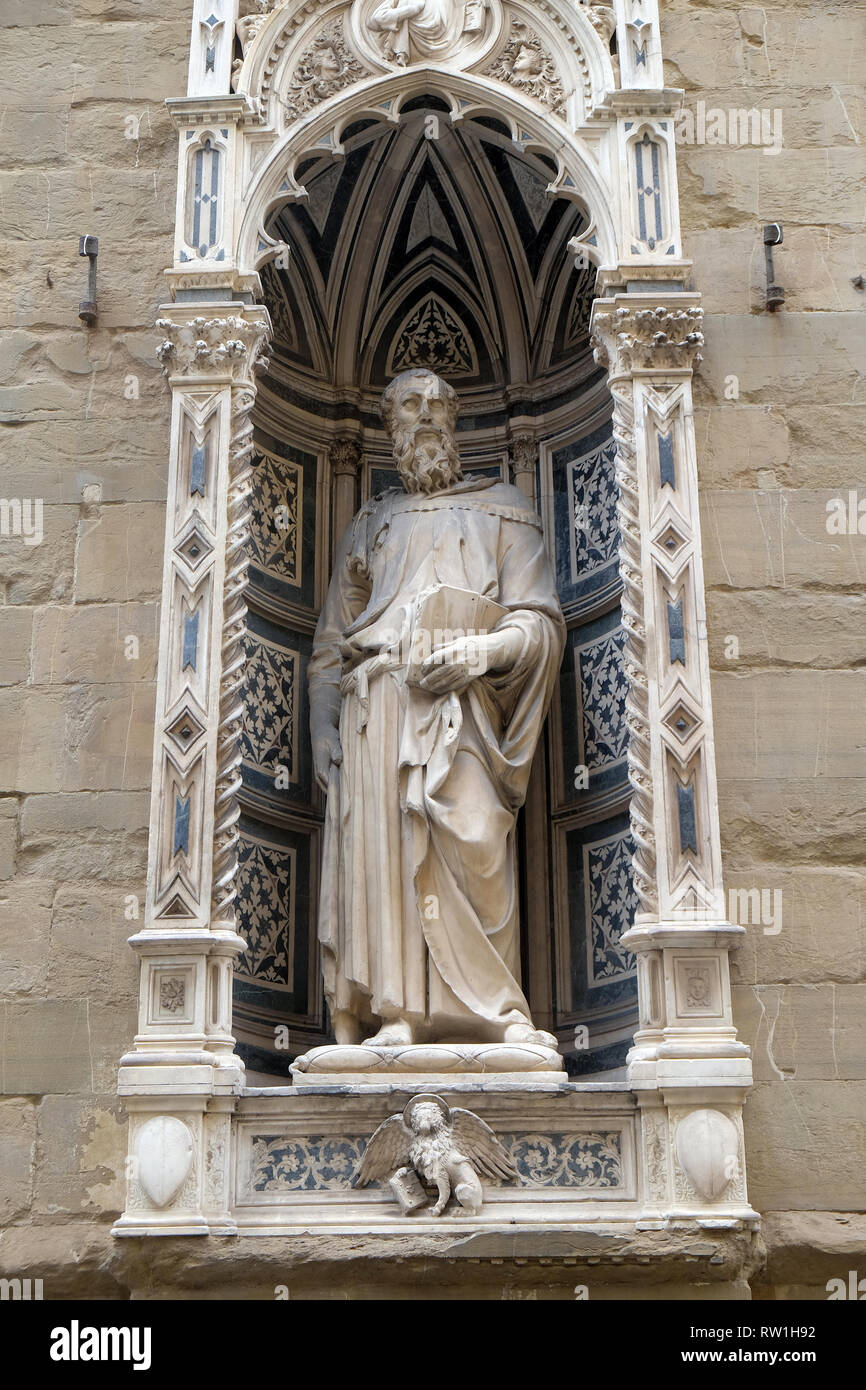 San Marco di Donatello, la Chiesa di Orsanmichele a Firenze, Toscana, Italia Foto Stock