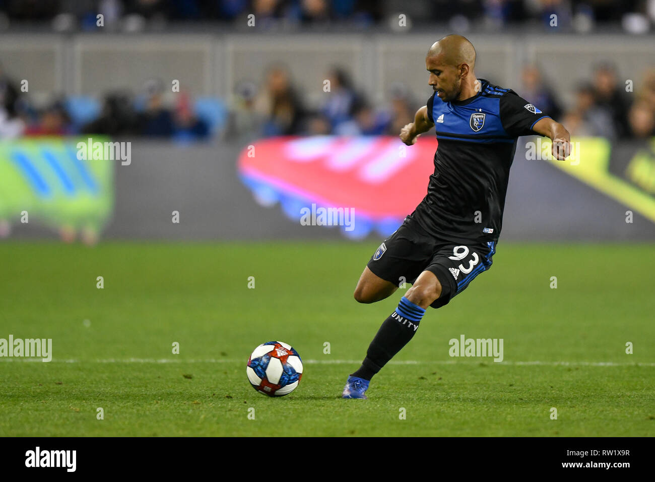 San Jose, California, Stati Uniti d'America. 2 Mar, 2019. durante il gioco MLS tra l impatto di Montreal e il San Jose terremoti a Avaya Stadium di San Jose, California. Chris Brown/CSM/Alamy Live News Foto Stock