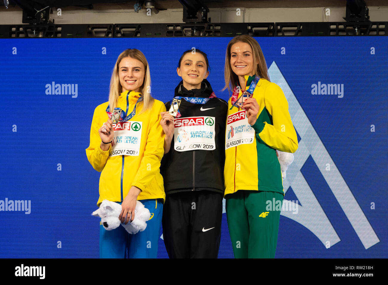 Glasgow, Scotland, Regno Unito. 3 Marzo, 2019. Durante l'Atletica Europea campionati Indoor Glasgow 2019 a Emirates Arena di Domenica, 03 marzo 2019. GLASGOW Scozia. (Solo uso editoriale, è richiesta una licenza per uso commerciale. Nessun uso in scommesse, giochi o un singolo giocatore/club/league pubblicazioni.) Credito: Taka G Wu/Alamy News Foto Stock