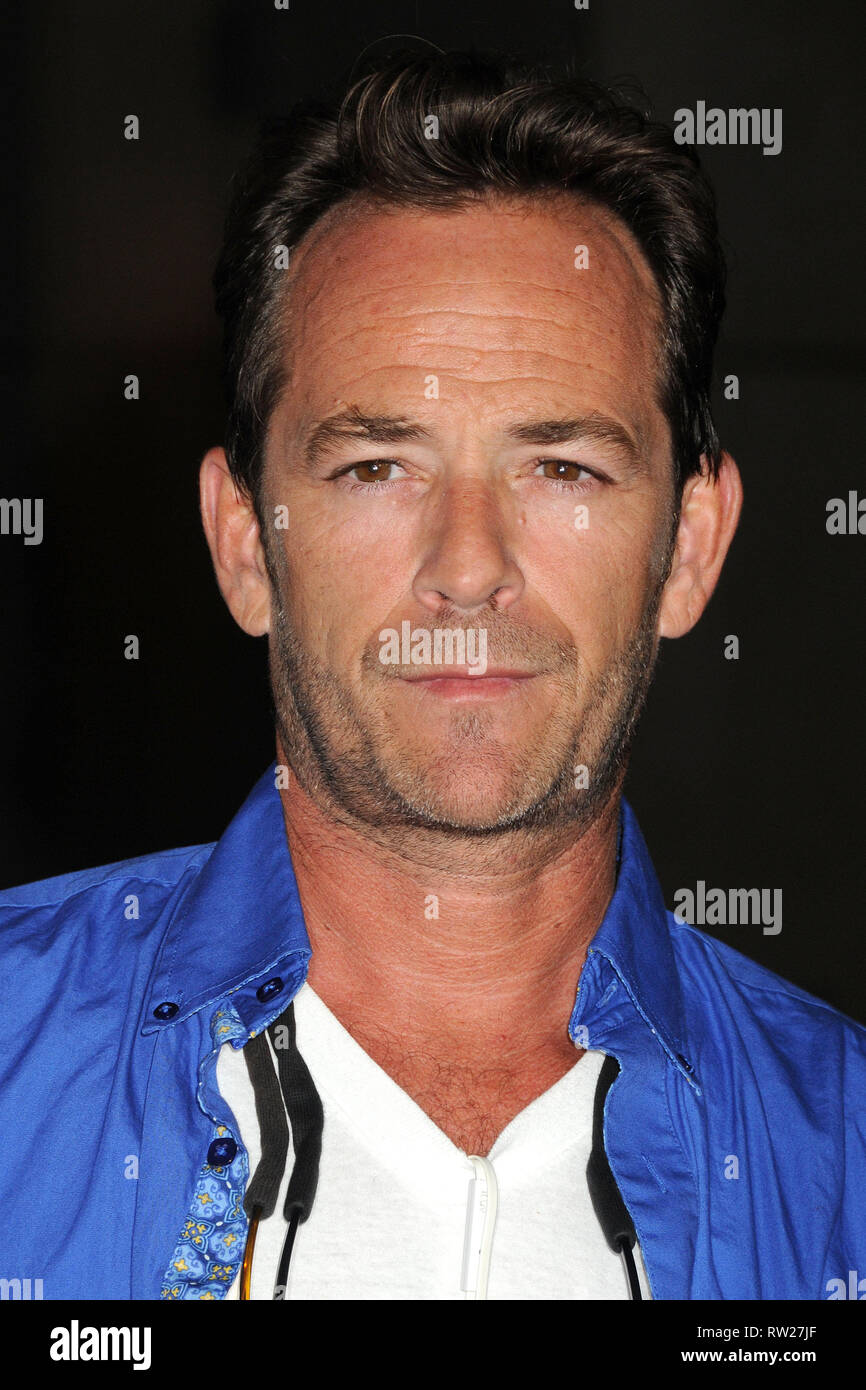 Hollywood, CA, Stati Uniti d'America. Il 15 agosto, 2013. 04 Marzo 2019 - Luke Perry di ''Beverly Hills, 90210'' e ''Riverdale'' muore a 52 dopo aver subito una massiccia corsa mercoledì scorso. File foto:14 Agosto 2013 - Hollywood, California - Luke Perry. ''Dark Tourist'' Los Angeles Premiere detenute a Arclight cinema. Photo credit: Byron Purvis/AdMedia Credito: Byron Purvis/AdMedia/ZUMA filo/Alamy Live News Foto Stock