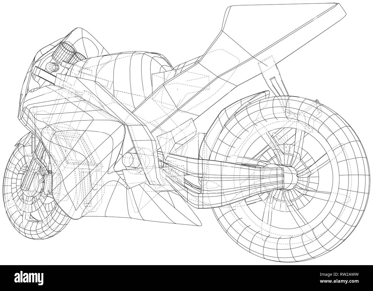 Sport motociclistico filo tecnico-telaio. EPS10 formato. Vettore creati di 3d Illustrazione Vettoriale