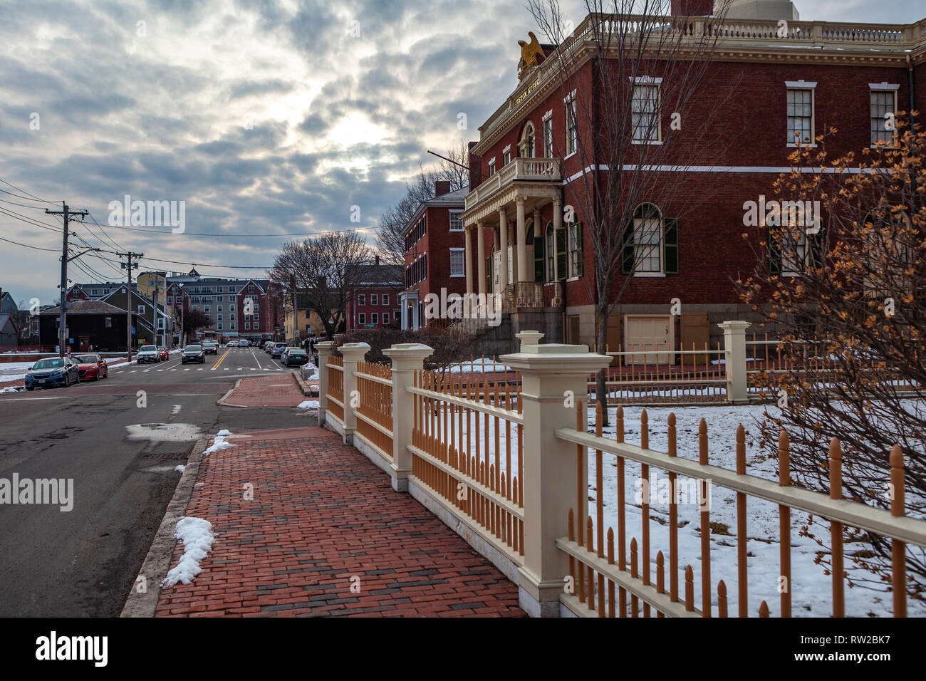 Custom House al Salem Maritime National Historic Site (NHS) in Salem, Massachusetts, STATI UNITI D'AMERICA. Questo stile federale edificio fu costruito nel 1819 ed è il Foto Stock