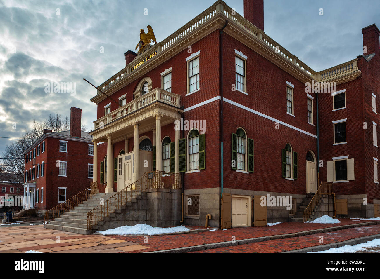 Custom House al Salem Maritime National Historic Site (NHS) in Salem, Massachusetts, STATI UNITI D'AMERICA. Questo stile federale edificio fu costruito nel 1819 ed è il Foto Stock
