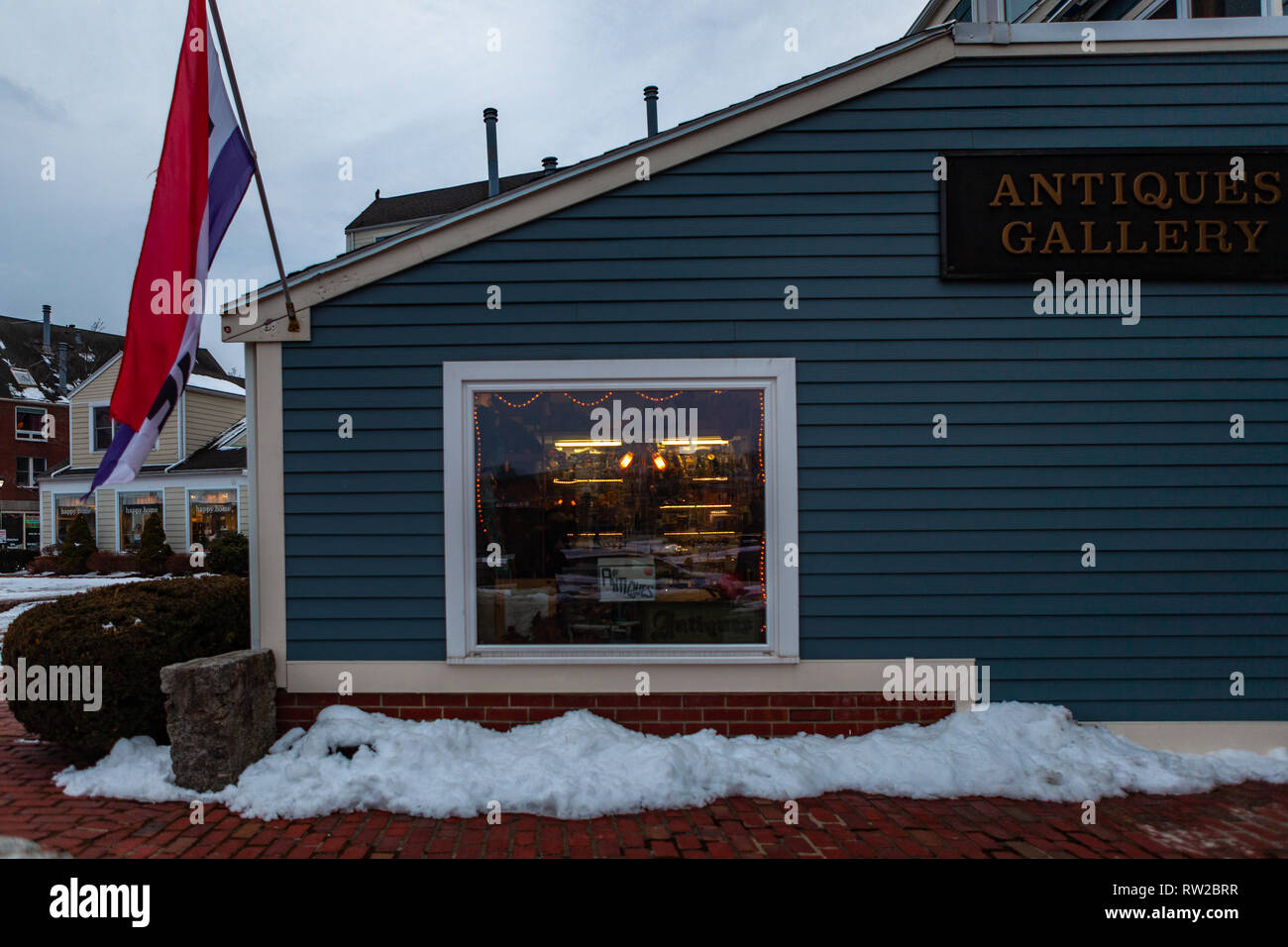 Strade di Salem, città in Massachusetts è famoso per le sue 1692 processi alle streghe, durante il quale alcuni locali sono stati eseguiti per presunto witc praticanti Foto Stock