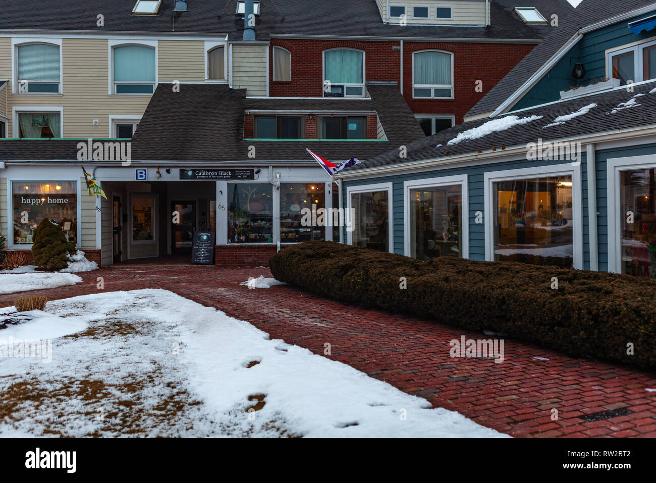 Strade di Salem, città in Massachusetts è famoso per le sue 1692 processi alle streghe, durante il quale alcuni locali sono stati eseguiti per presunto witc praticanti Foto Stock