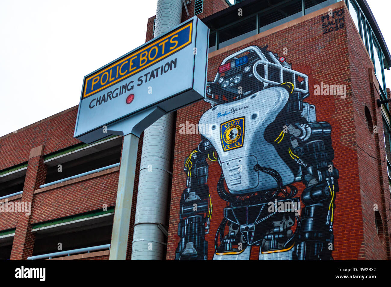 Strade di Salem, città in Massachusetts è famoso per le sue 1692 processi alle streghe, durante il quale alcuni locali sono stati eseguiti per presunto witc praticanti Foto Stock