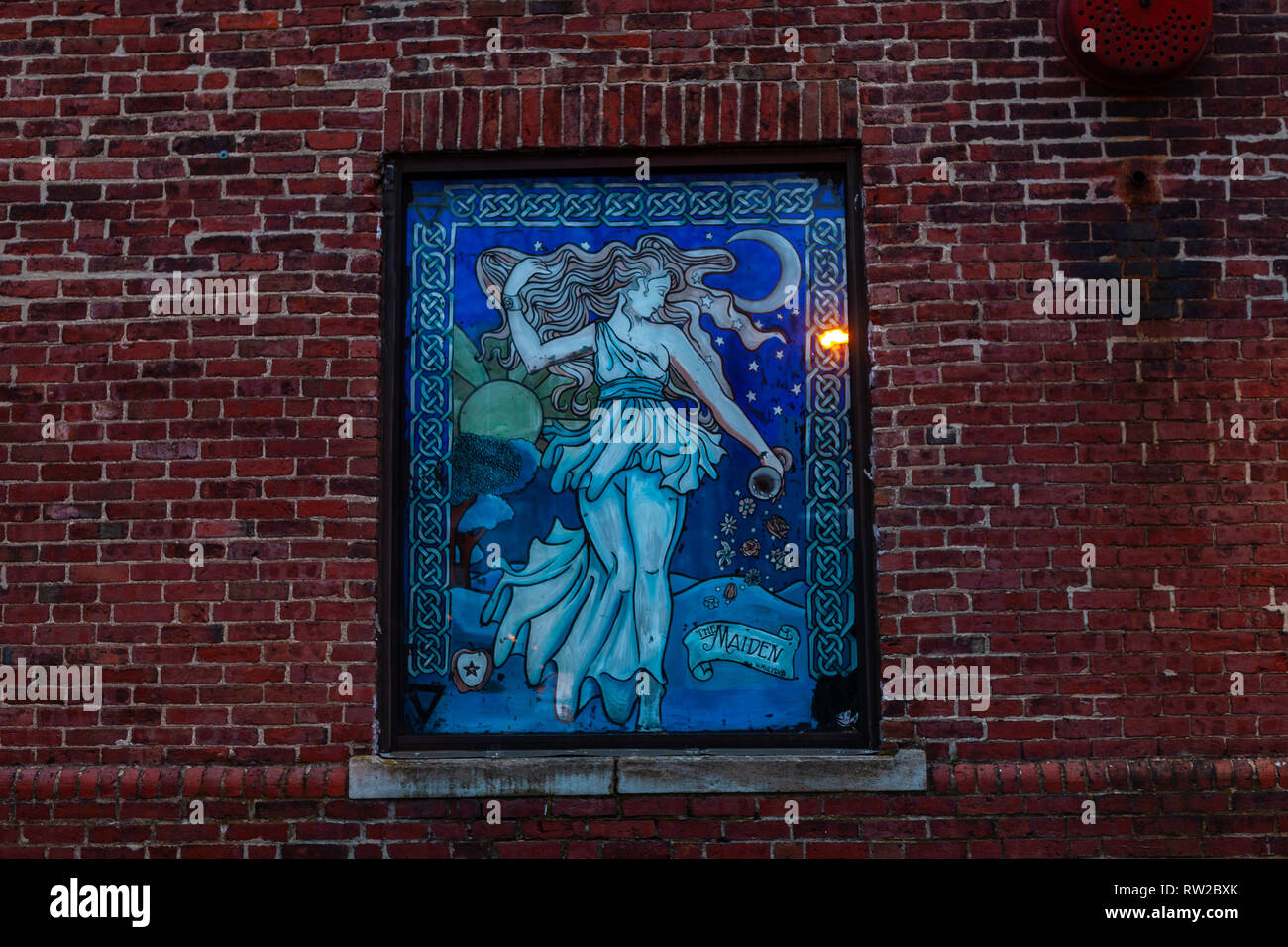 Strade di Salem, città in Massachusetts è famoso per le sue 1692 processi alle streghe, durante il quale alcuni locali sono stati eseguiti per presunto witc praticanti Foto Stock