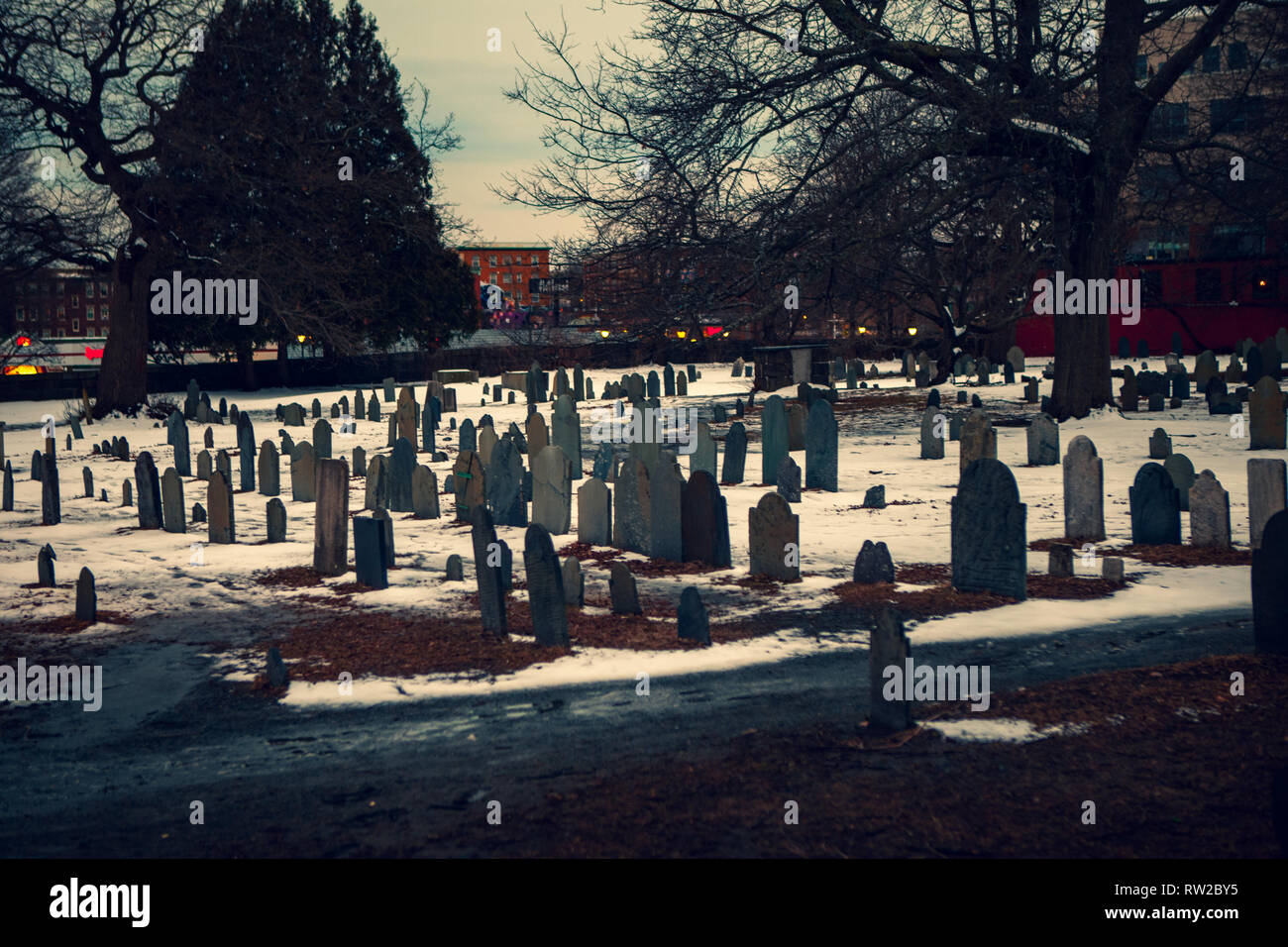 Il punto di seppellimento cimitero, nota anche come carta via cimitero, risale almeno al 1637. Un luogo di riposo per molte persone storiche, Richard Mo Foto Stock