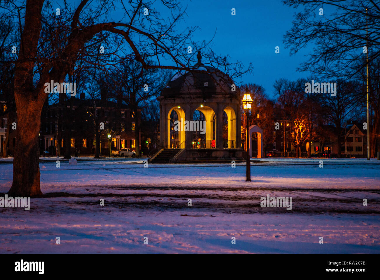 Strade di Salem, città in Massachusetts è famoso per le sue 1692 processi alle streghe, durante il quale alcuni locali sono stati eseguiti per presunto witc praticanti Foto Stock