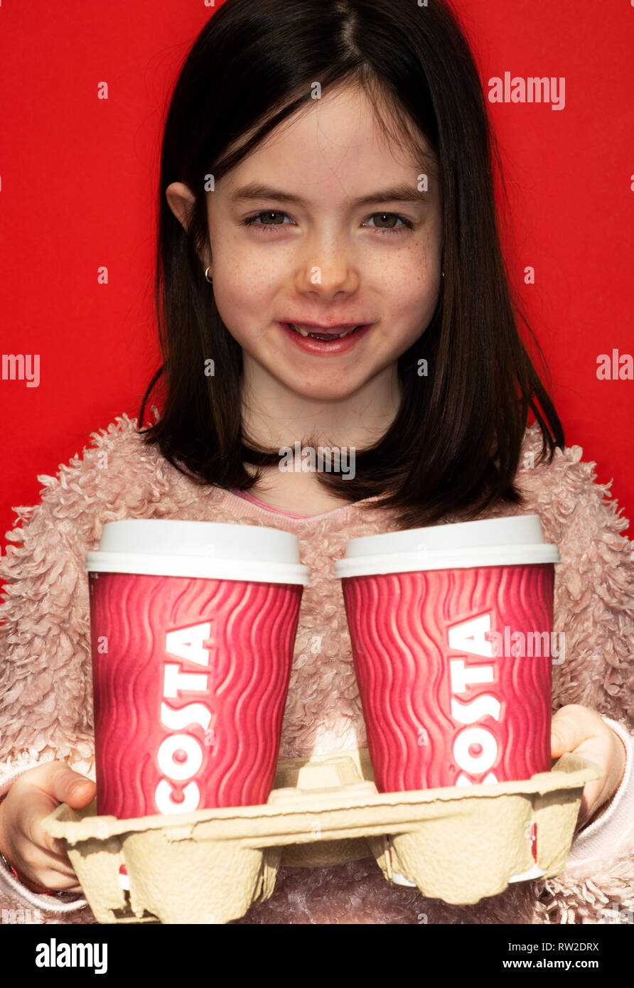 Prendere via Costa Coffee Foto Stock