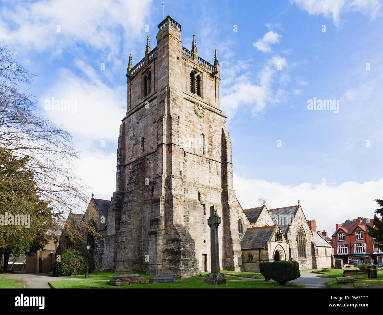 Saint Oswald re e martire chiesa parrocchiale Oswestry Shropshire datato intorno al 1200 D.C. Foto Stock