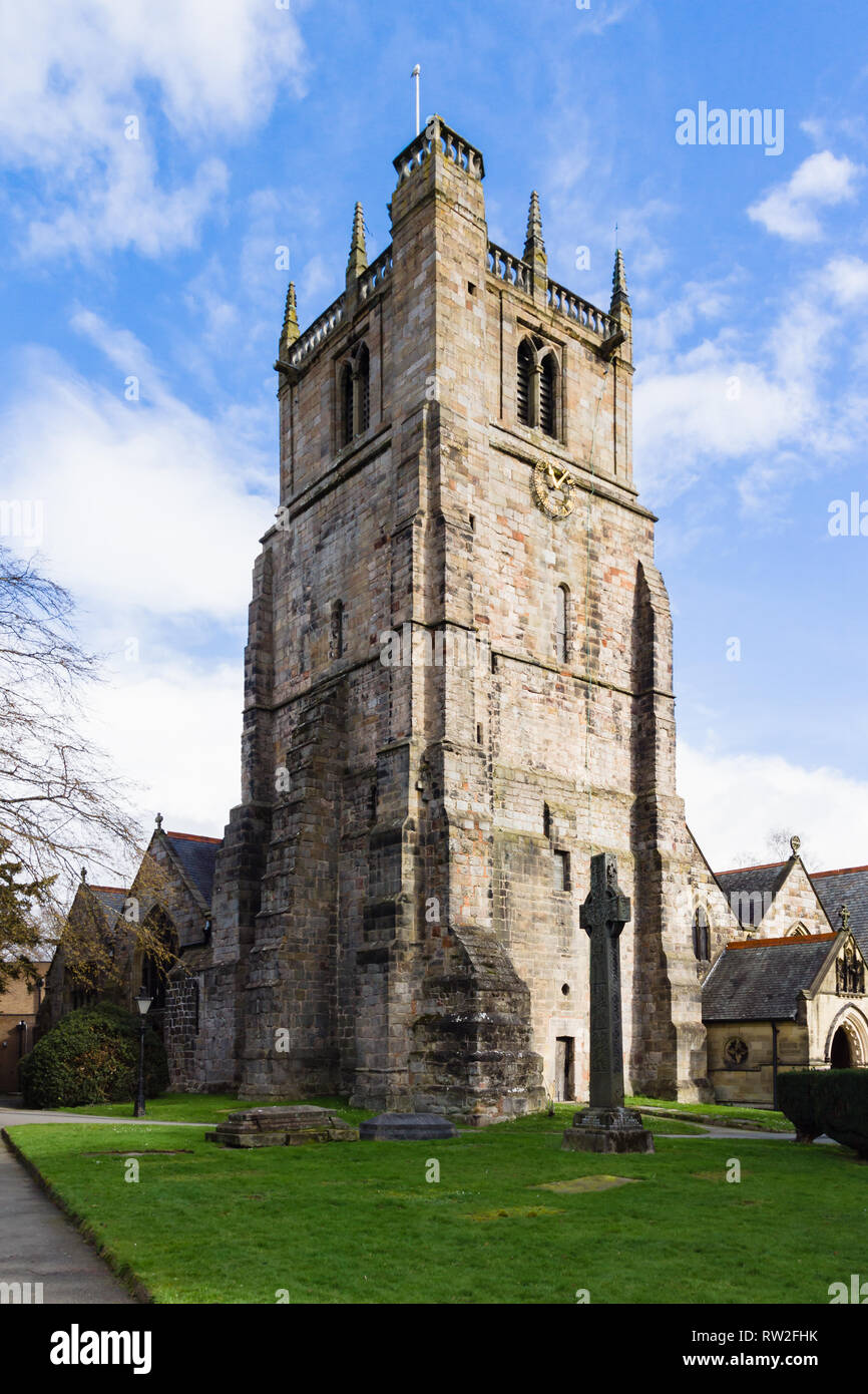 Saint Oswald re e martire chiesa parrocchiale Oswestry Shropshire datato intorno al 1200 D.C. Foto Stock