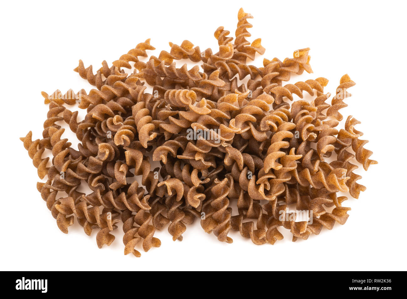 Integrali Fusilli gruppo isolato su sfondo bianco Foto Stock