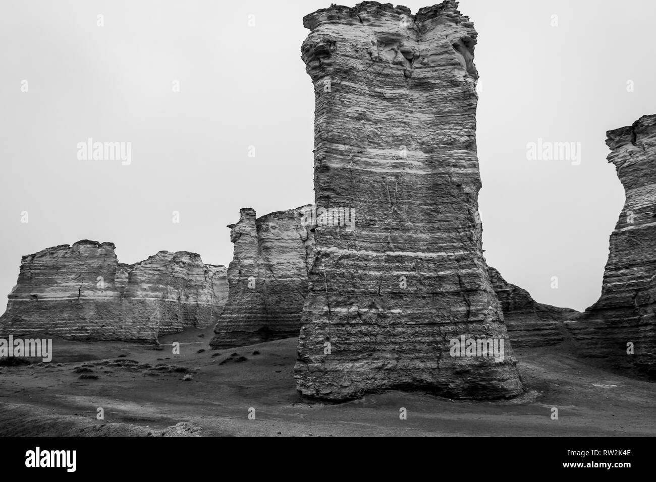 Monumento rocce sono formazioni di gesso che sono un riflesso del Cretaceo in quello che era allora il Western Interior Seaway Foto Stock