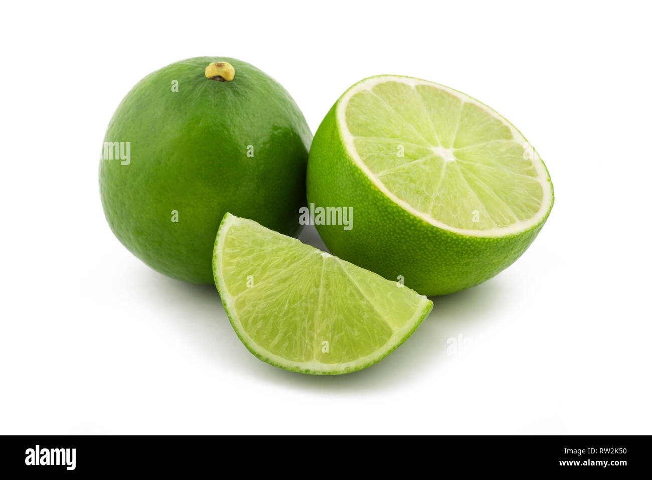 Lime isolati su sfondo bianco Foto Stock