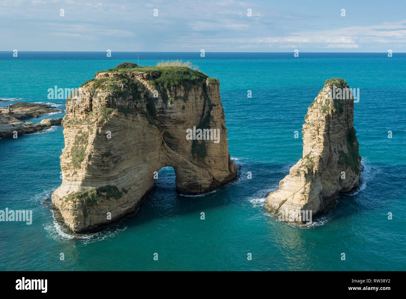 Raouche o piccioni Rock Beirut Libano Foto Stock