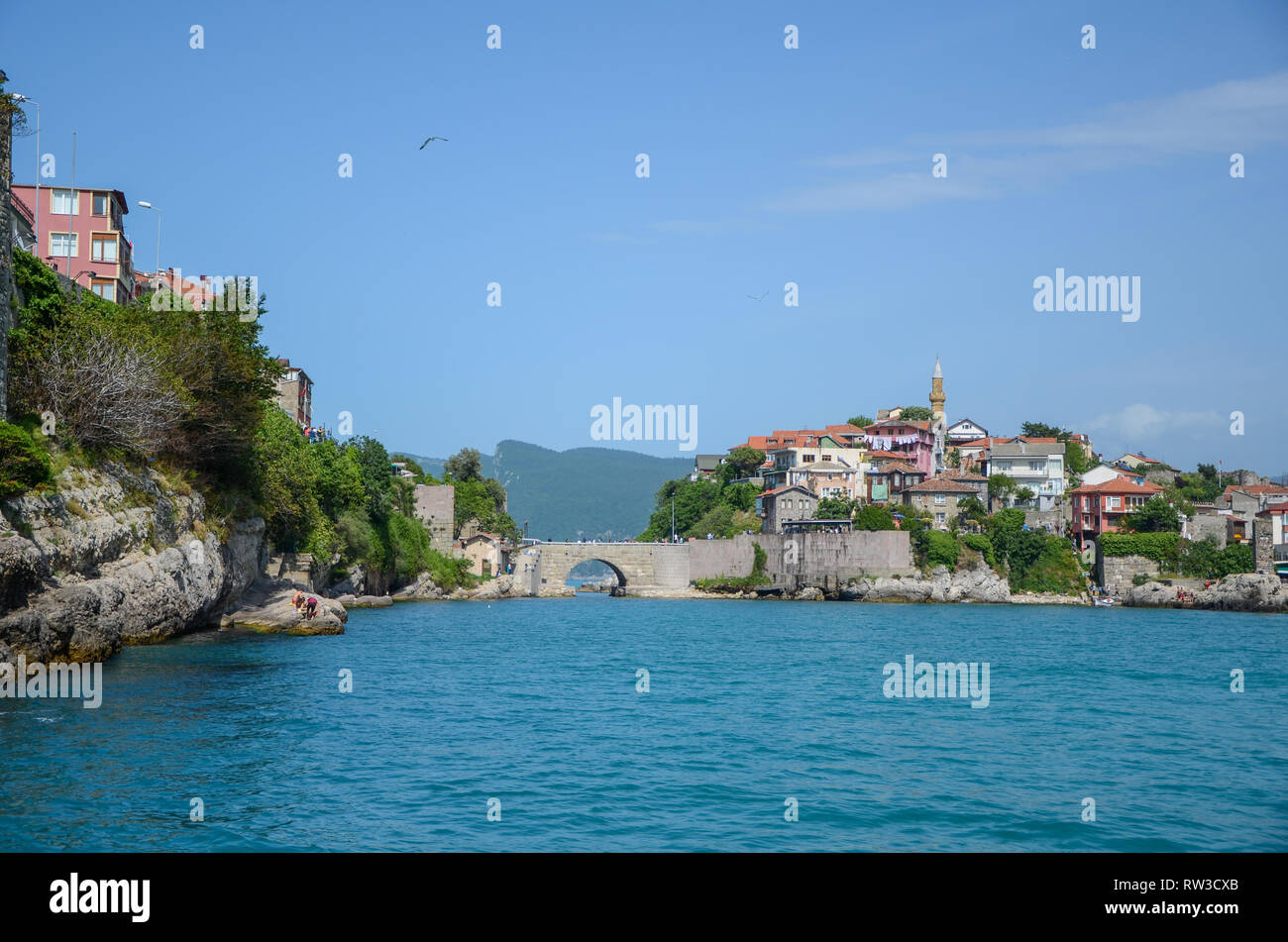 Amasra è una piccola località di mare città in Bartin - regione Blacksea in Turchia .molti domestici e i turisti stranieri che visitano ogni anno. Foto Stock
