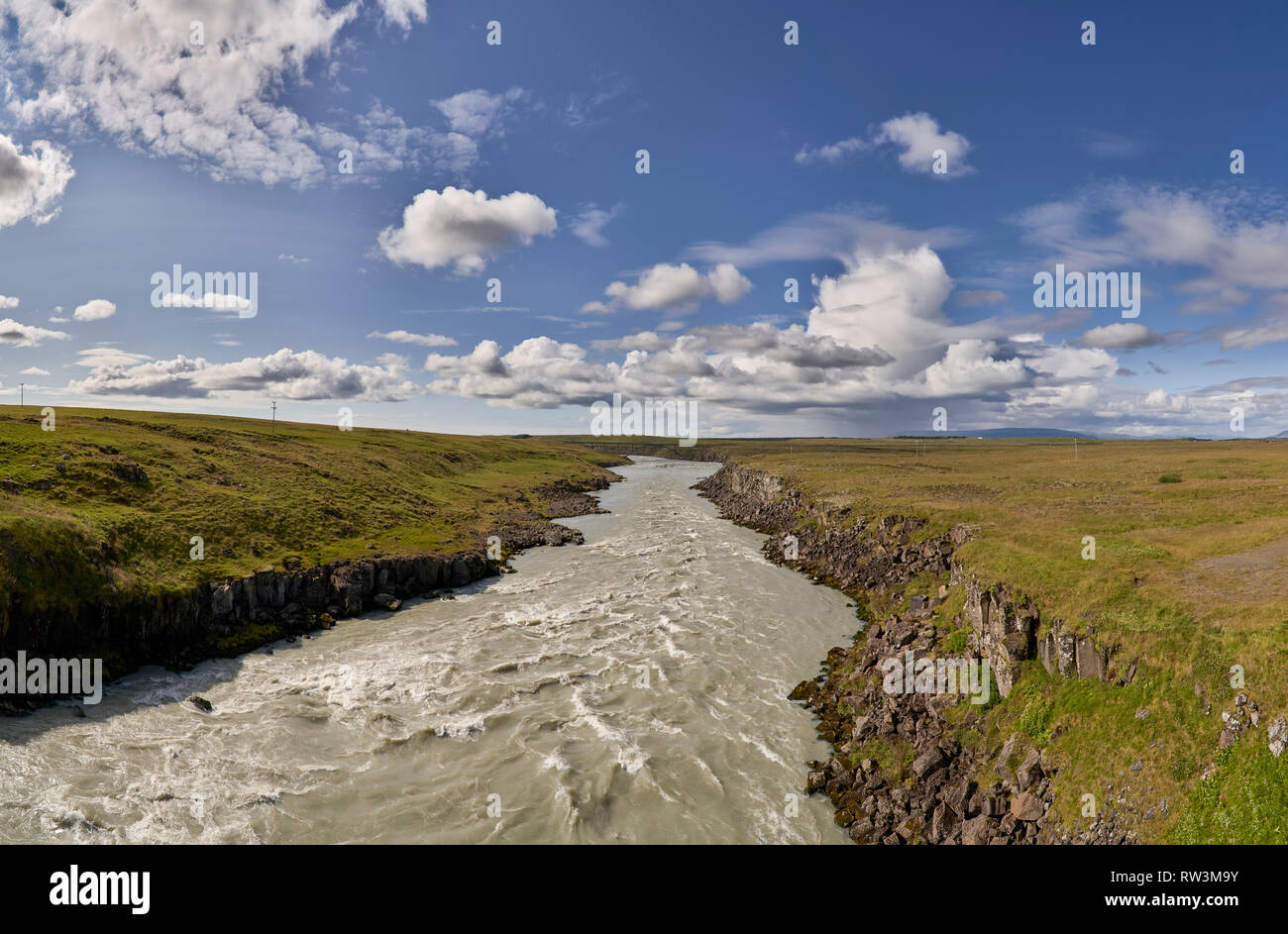 Fiume Thjorsa, South Coast, Islanda Foto Stock