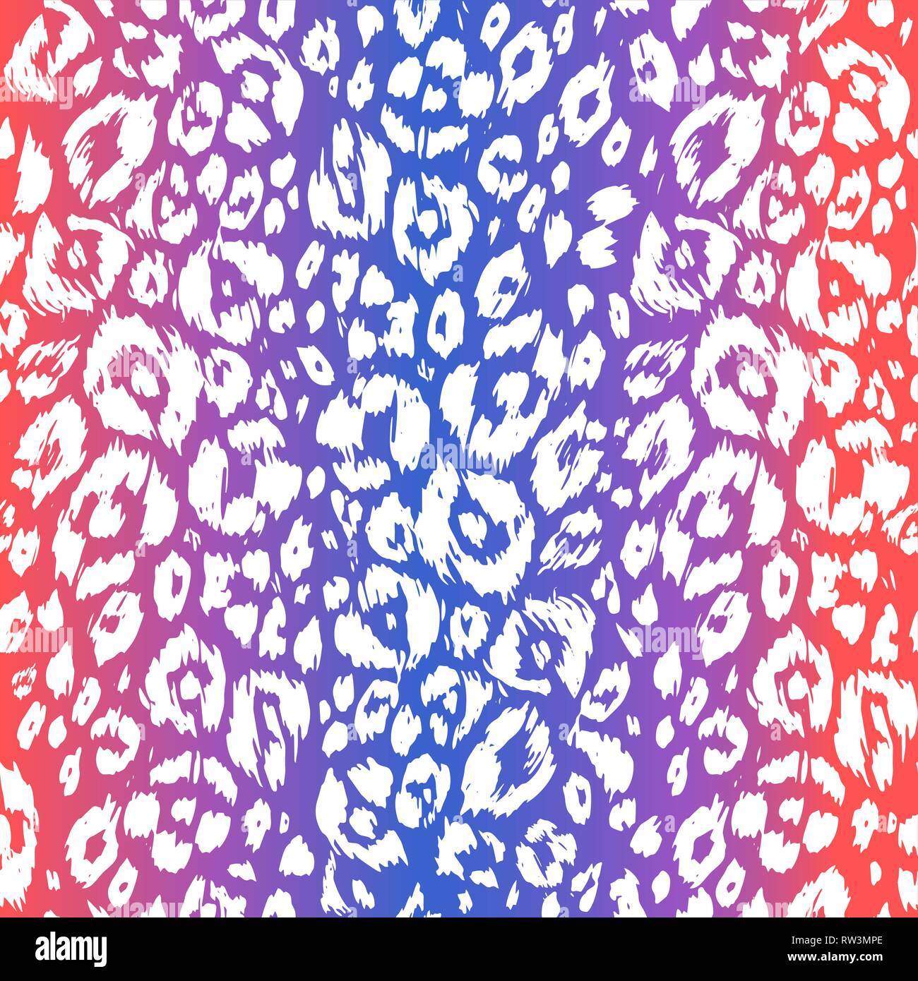 Textured pelle animale disegno alla moda. Viola e arancione leopard stampa. Abstract sfondo senza giunture. Illustrazione Vettoriale