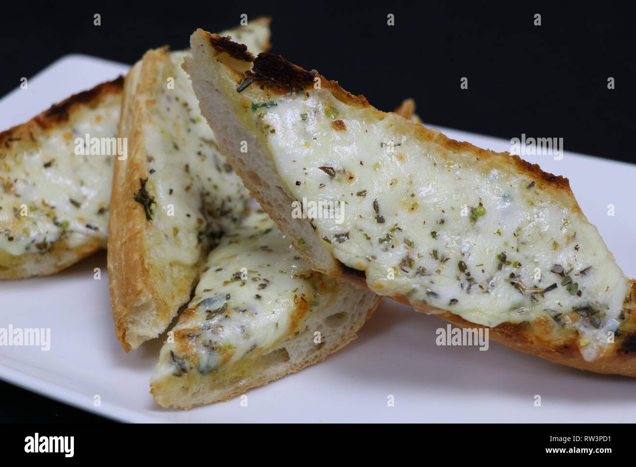 Il formaggio su pane tostato Foto Stock