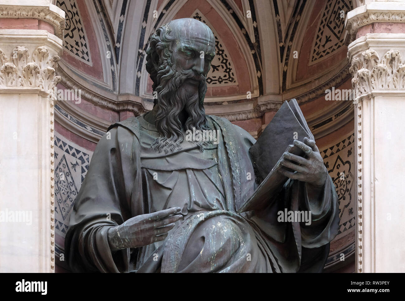 San Giovanni Evangelista di Baccio da Montelupo, Chiesa di Orsanmichele a Firenze, Toscana, Italia Foto Stock