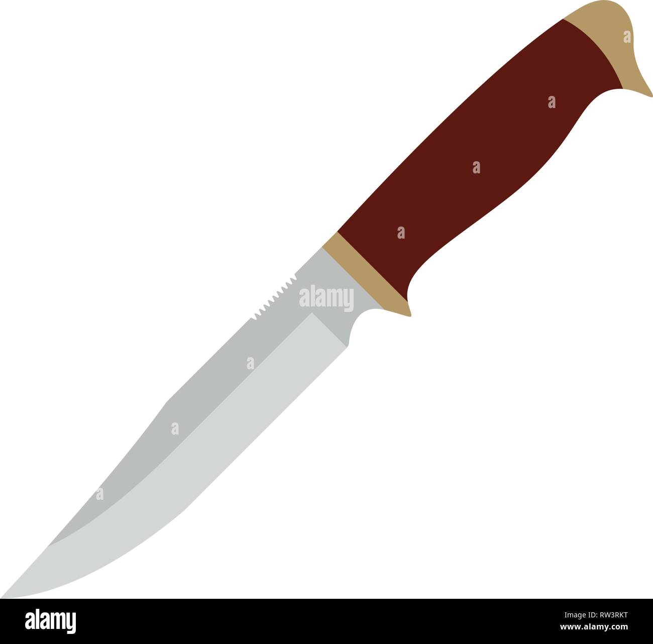 Icona di coltello. Schermo piatto a colori e design. Illustrazione Vettoriale. Illustrazione Vettoriale