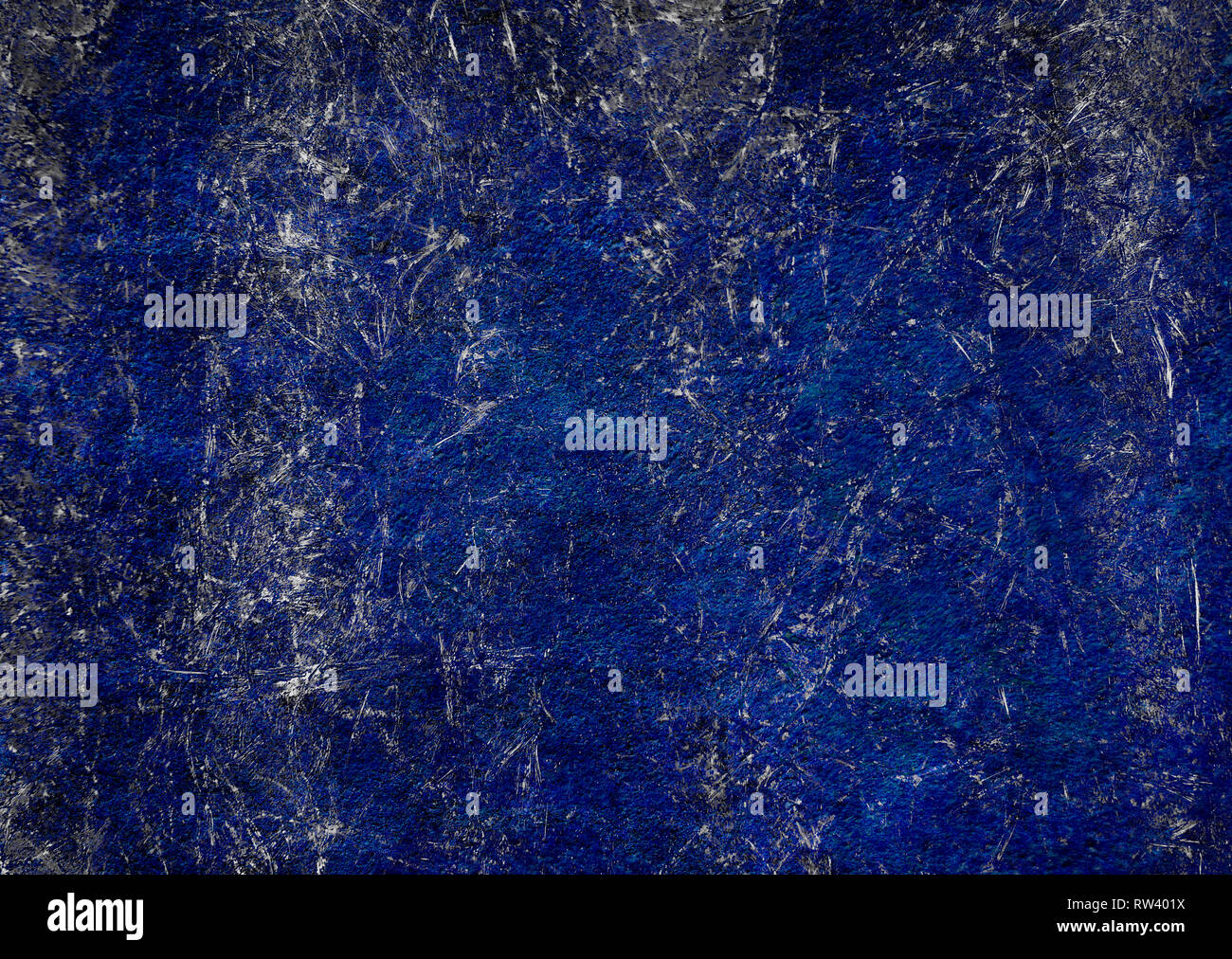 Blu scuro dello sfondo grunge con visibile glowy graffi. Foto Stock