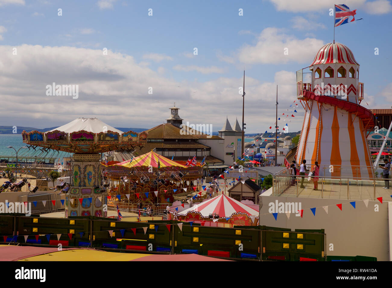 Parco di divertimenti sul molo di Bournemouth Foto Stock