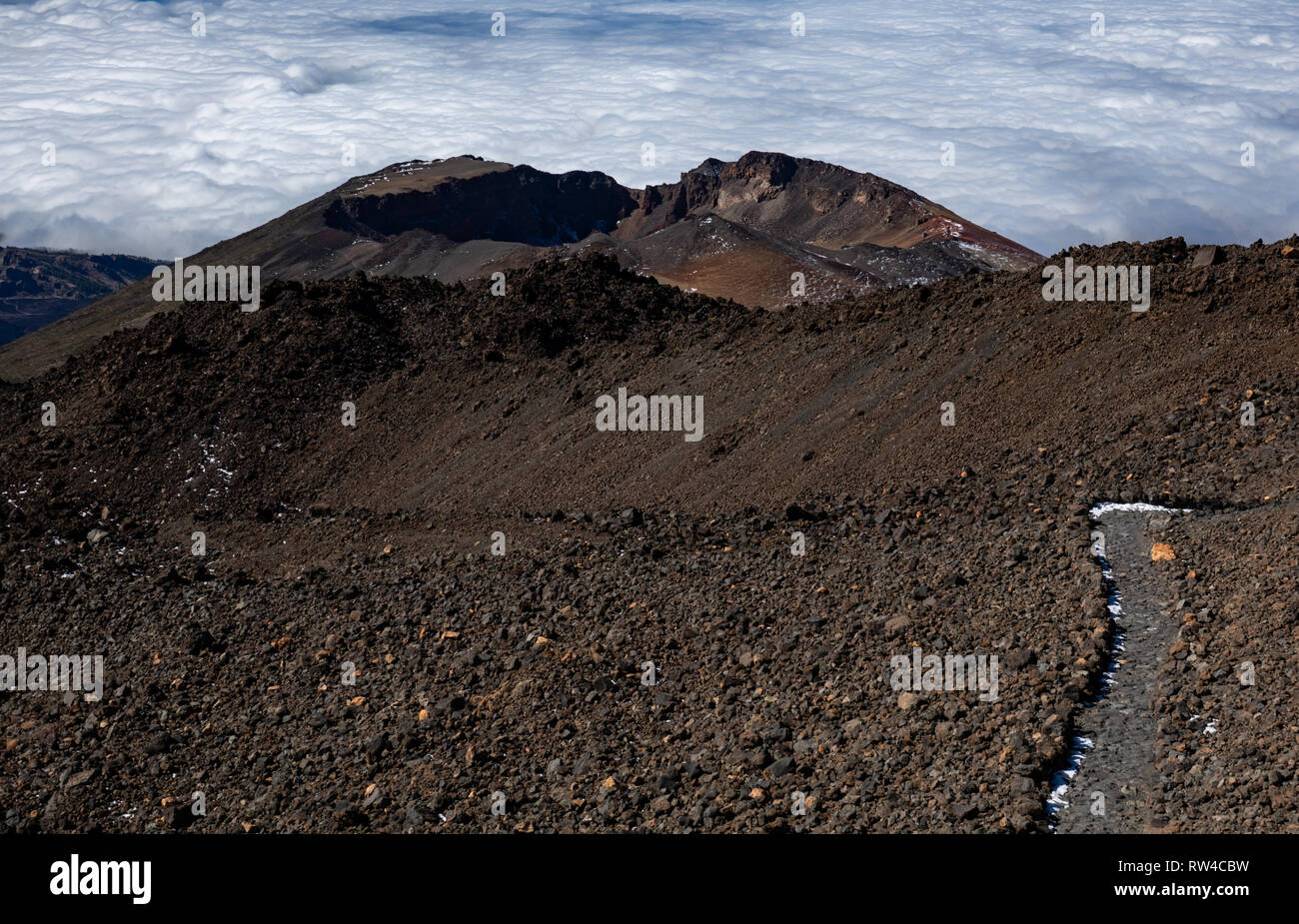 Pico Viejo cratere del vulcano e trekking via Foto Stock