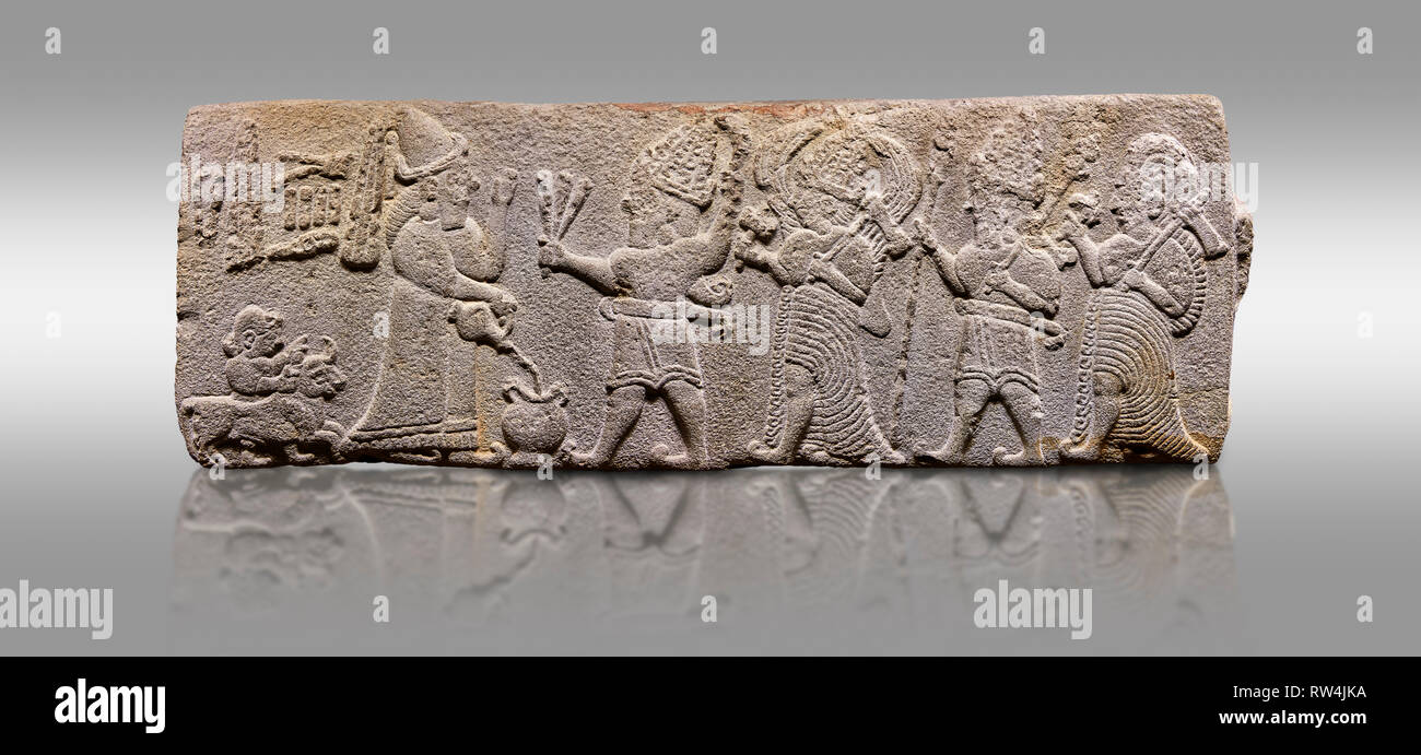 Aslantepe Hittita scolpita in rilievo orthostat pannello di pietra. Calcare, Aslantepe, Malatya, 1200-700 A.C. . Anatolica Civilisations Museum, Ankara, Turchia Foto Stock