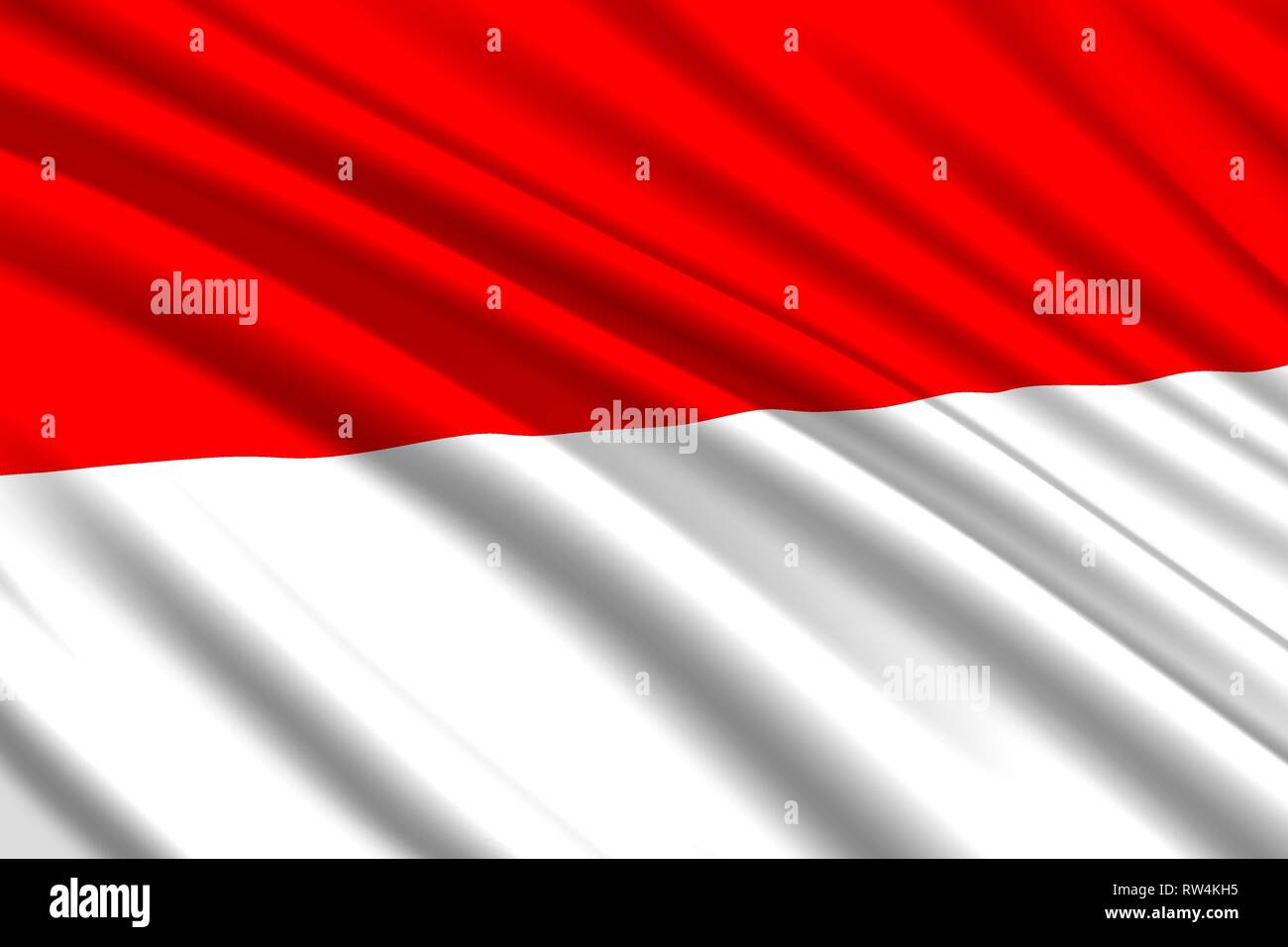 Sventola bandiera dell Indonesia. Illustrazione Vettoriale Illustrazione Vettoriale