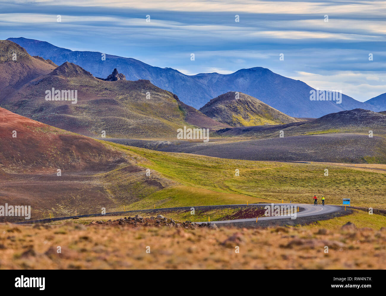 Leirhnukur primavera calda area, area geotermica, Islanda Foto Stock
