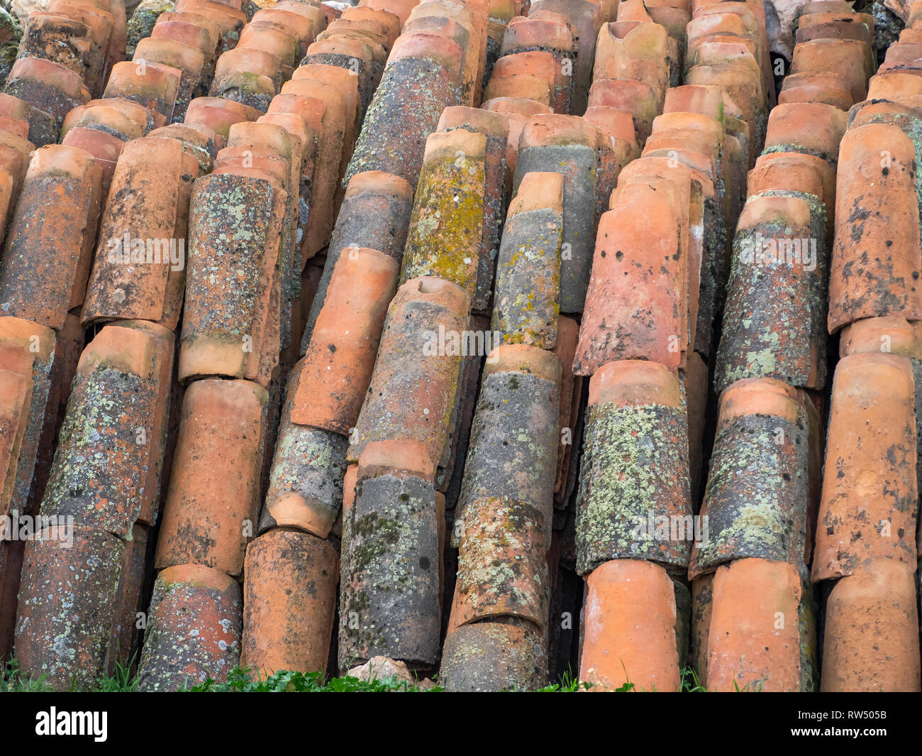 Abstract texture di sfondo piastrelle antiche Foto Stock