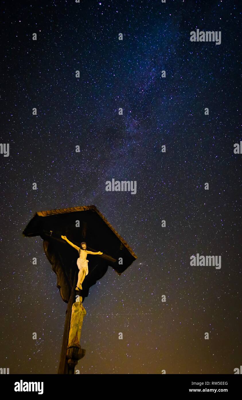 Dark Sky park Reit im wink, winklmoosalm, astronomia via lattea notte stelle Foto Stock