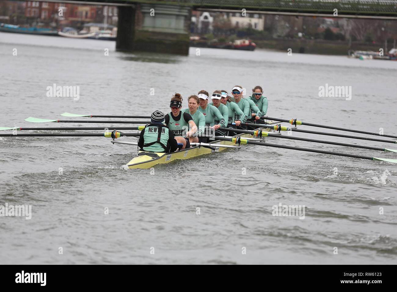 Boat Race Putney Londra CUWBC vs Oxford Marzo 2019 Foto Stock