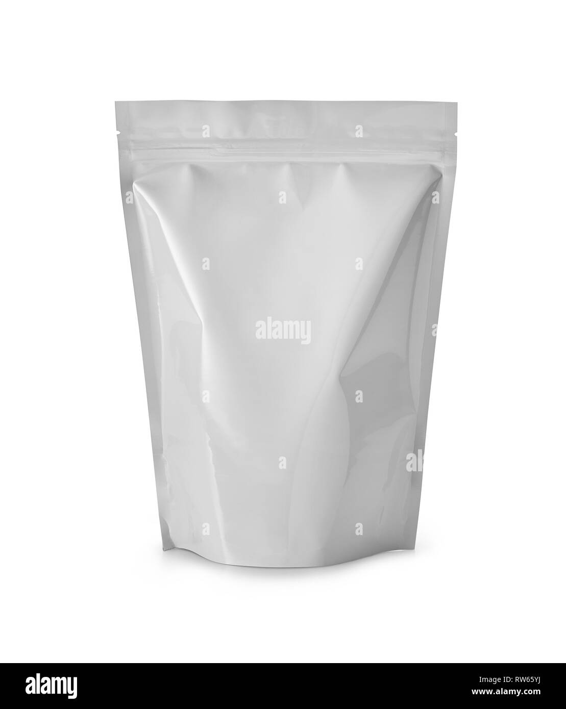 Bianco borsa plasic isolato su bianco con tracciato di ritaglio Foto Stock