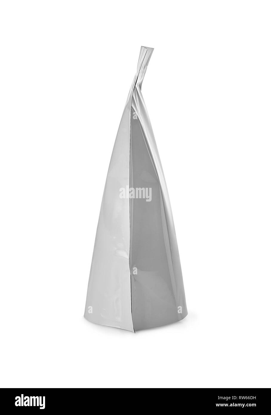 Bianco borsa plasic isolato su bianco con tracciato di ritaglio Foto Stock