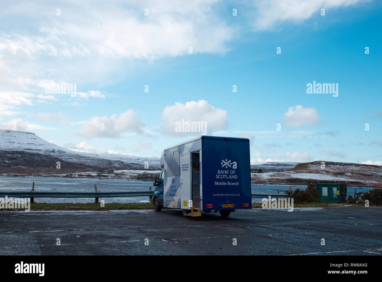 Bank of Scotland mobile branch, Isola di Skye Foto Stock