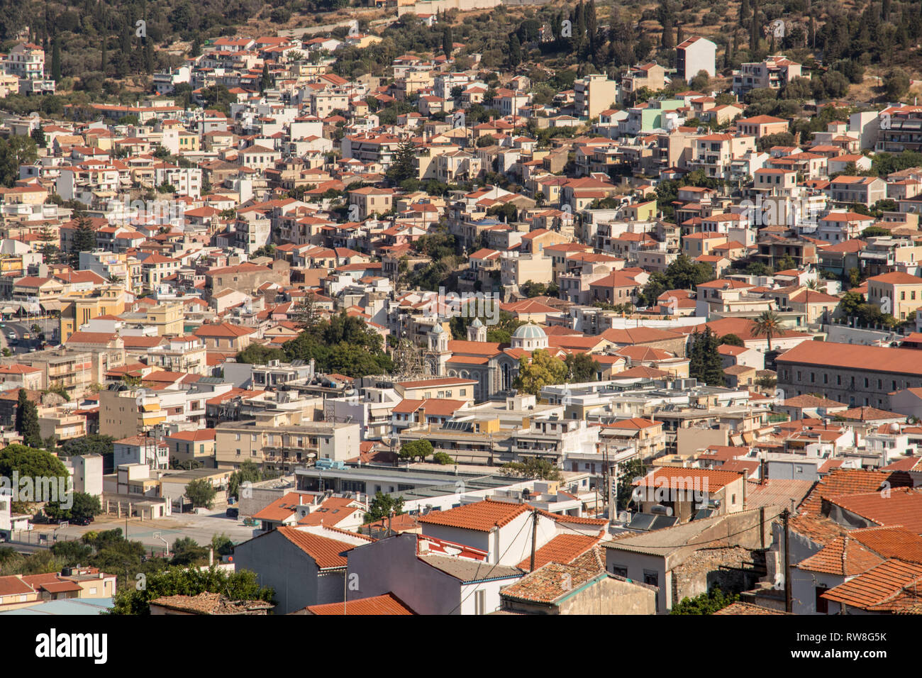 Vathi, capitale di Samo Foto Stock