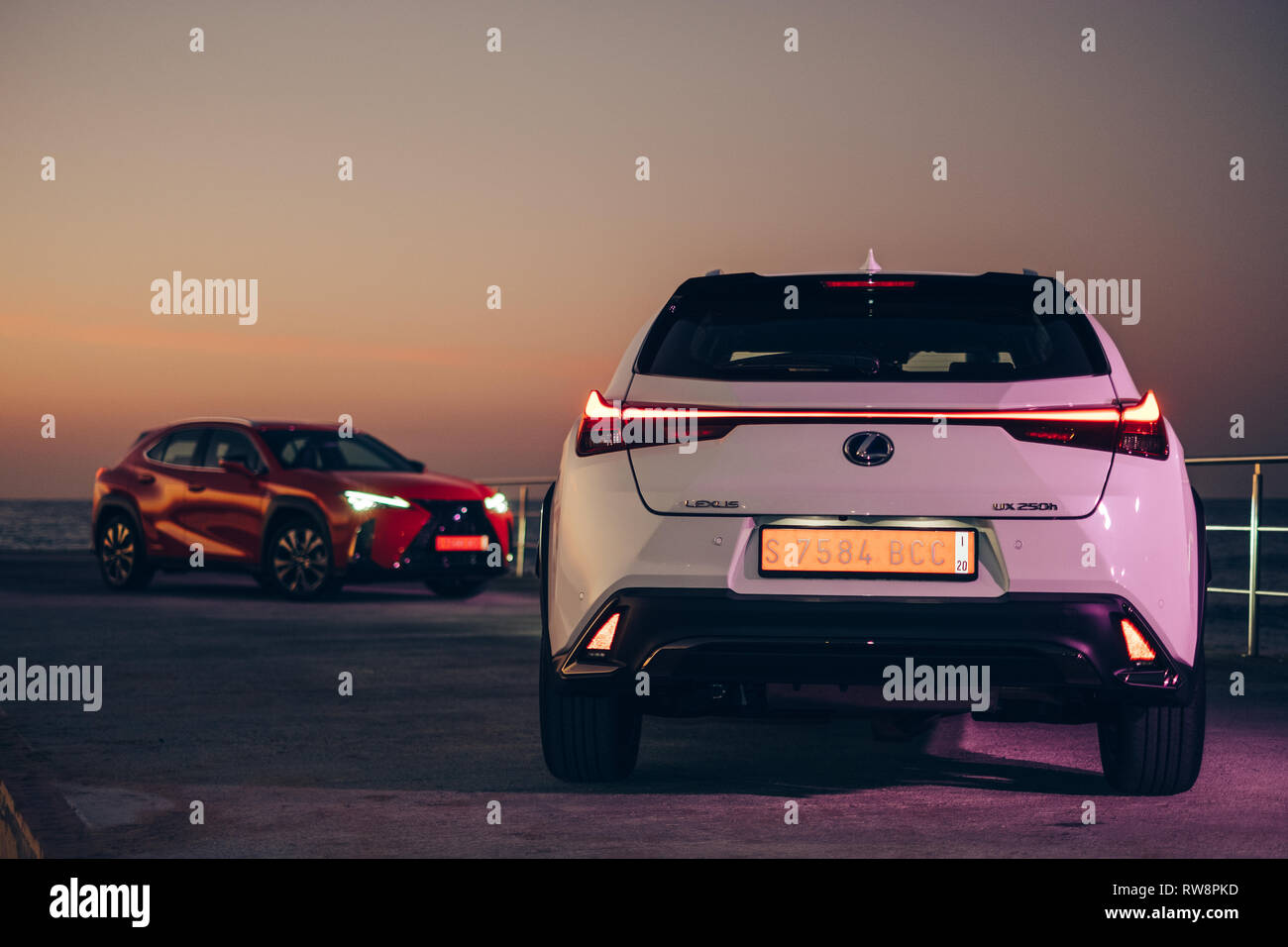 Barcellona, febbraio 2018 - Nuova Lexus UX dimensioni compatte crossover ibrido viene visualizzato per scopi editoriali Foto Stock